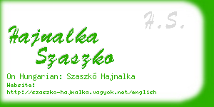 hajnalka szaszko business card