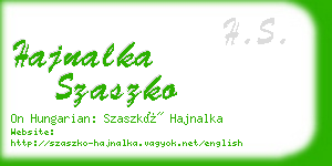 hajnalka szaszko business card